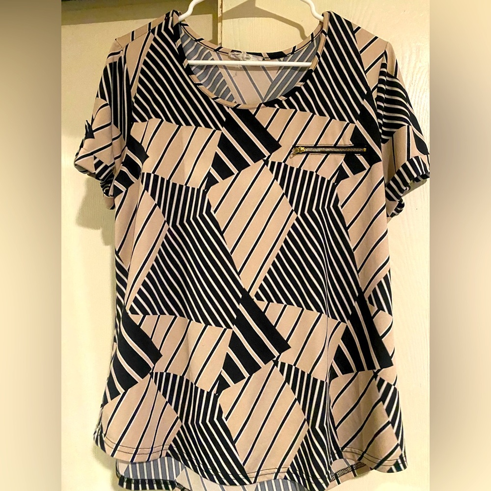 Stripe Geometric Design Top
